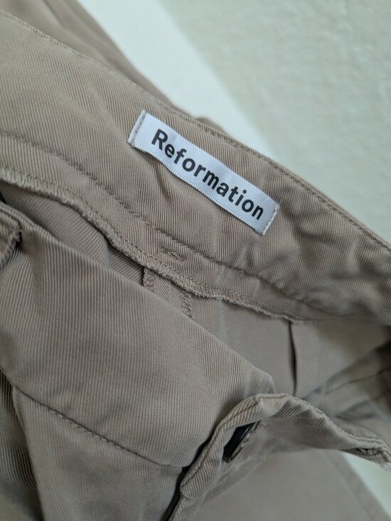 Reformation Khaki Mason Wide Leg Pants - Picture 5 of 5